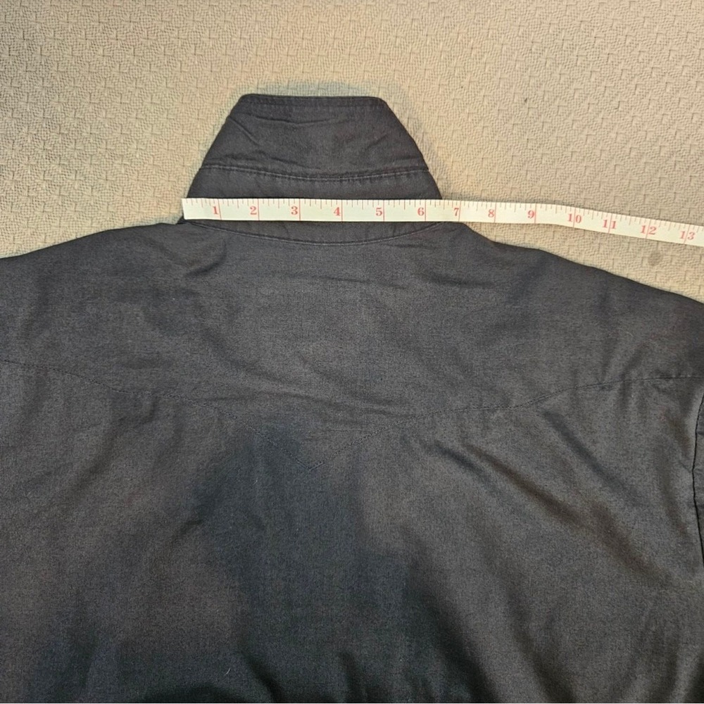Panhandle Slim Mens Long Sleeve Western Pearl Snap Shirt Grey 17-36 - Picture 9 of 14